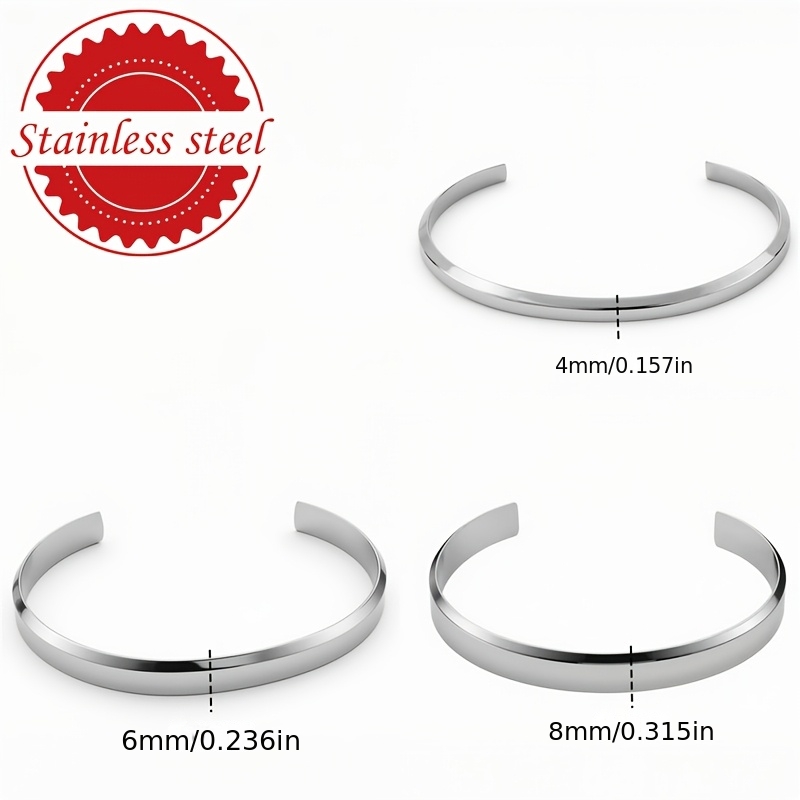 Men's Light Luxury Bevel-Cut Open Bangle Bracelet, Stylish